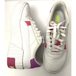 PUMA Cali Wedge Platform Sneaker Women's White Pink Purple Size 7.5 usa
